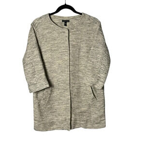 Eileen Fisher Jacket black and white ethical sustainable hidden snaps size small